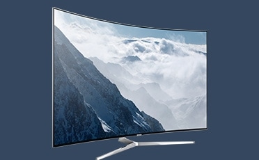 see large image of right perspective image of TV with blue background.
