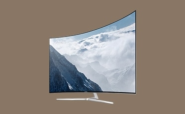 see large image of left perspective image of TV brown back ground color. 