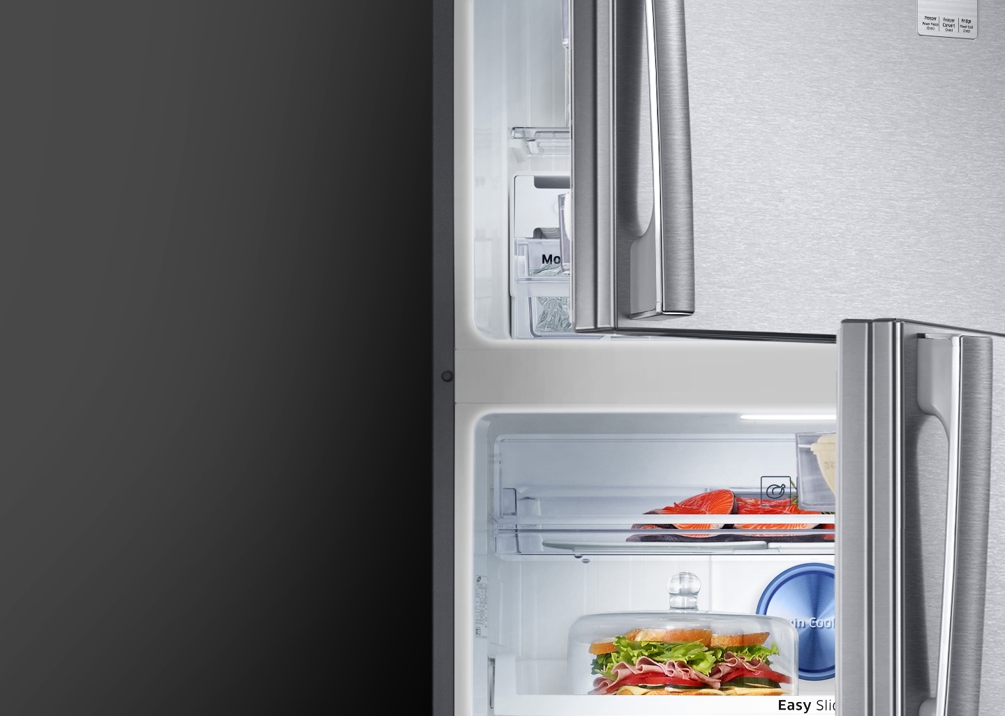 Samsung Twin Cooling Plus Top Freezer Fridge – an image of LED lighting, brighter with better power efficiency