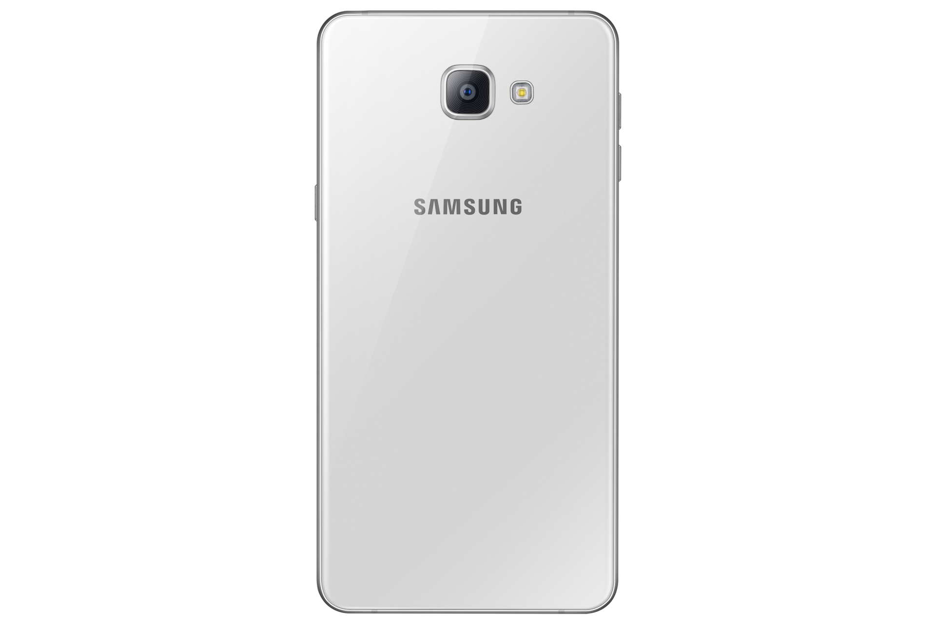 Samsung a9 pro white colour, back view.