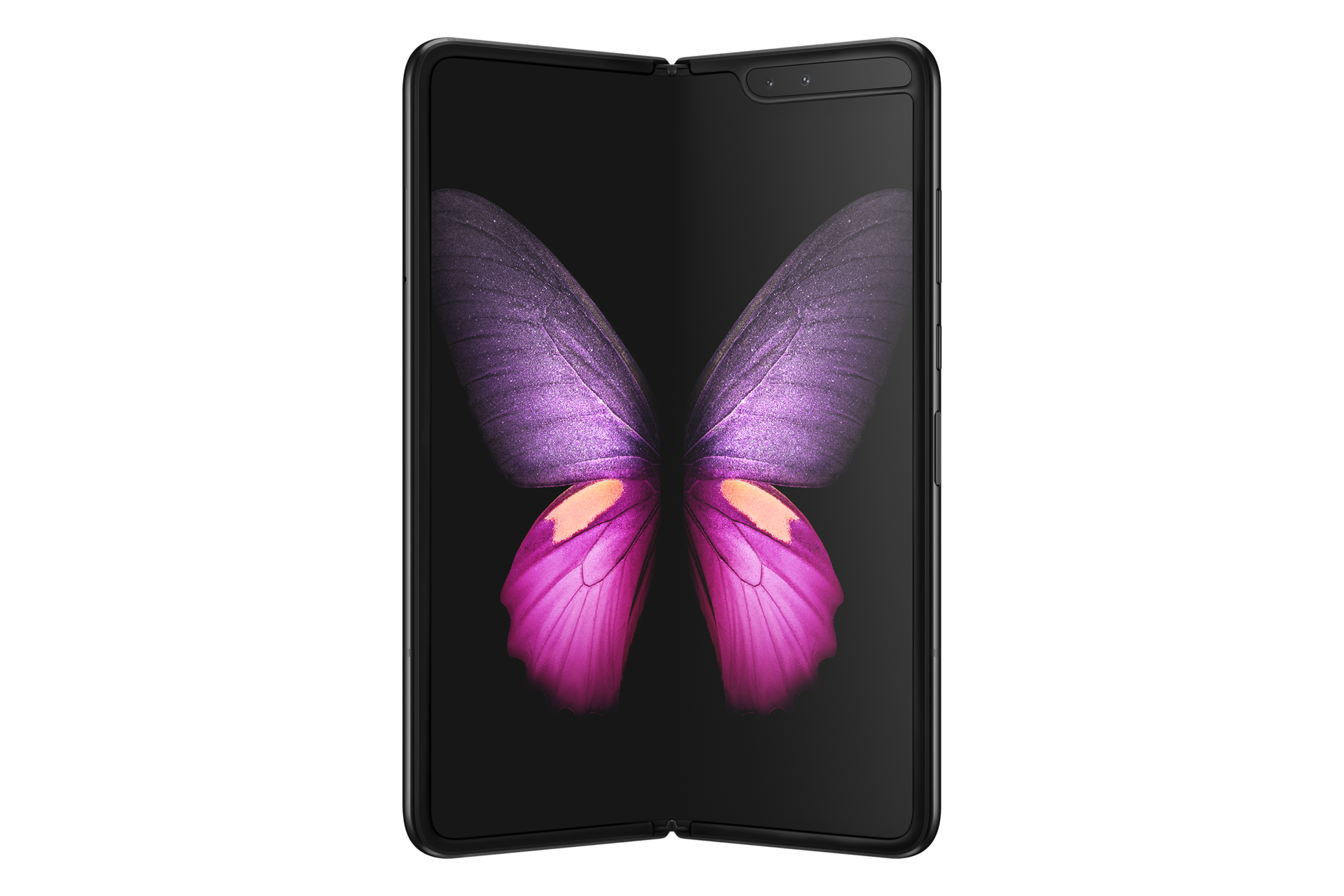 The front of Samsung Fold in Cosmos Black (SM-F900FZKDXSP) shows a Cinema-grade display with the Dynamic AMOLED Display provides HDR10+ colour