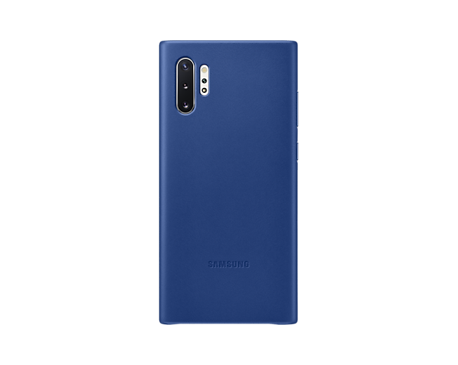 Galaxy Note10+ Leather cover back blue