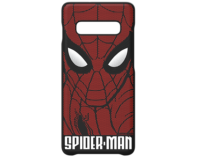 Samsung Galaxy S10+ Spider Man Mask Smart Cover  front red