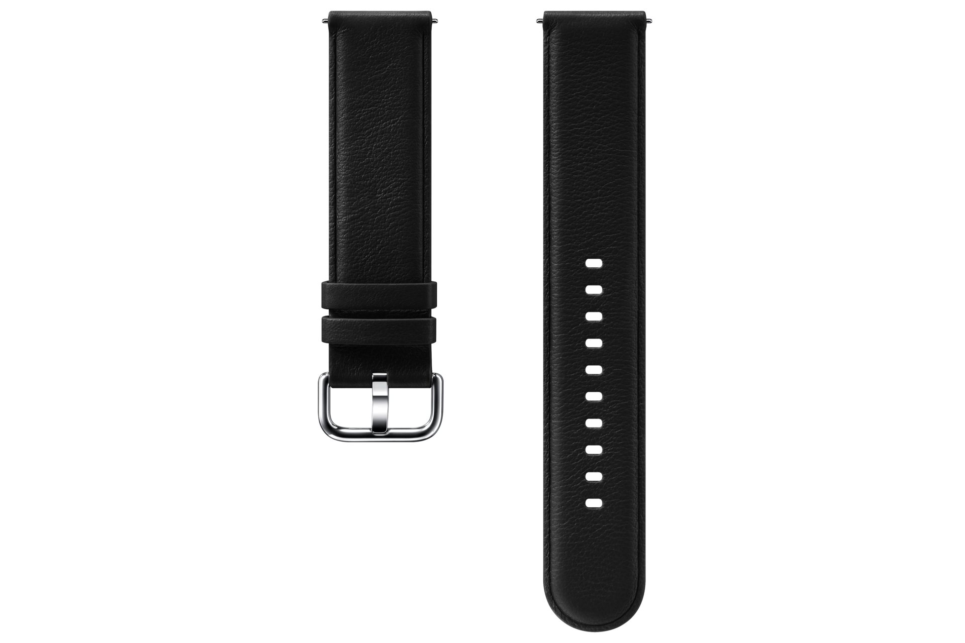 Galaxy Watch Active 2 Leather Band front black comes with a soft and durable material. See more and buy Samsung watch strap here