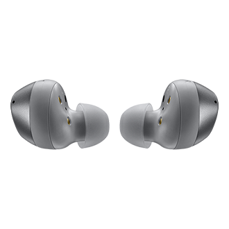 The side of Samsung Galaxy Buds+ Thom Browne  (SM-F700FZAZXSP) in Grey, wireless earbuds with 2-way speaker delivering sound by AKG