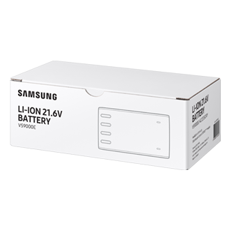 Get Samsung VCA-SBT90E now. Image shows white box packaging of Battery for Jet 70 multi seen from right perspective view