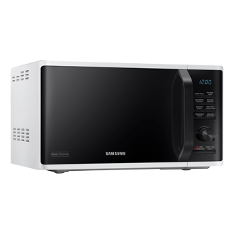 มุมด้านซ้าย เตาอบไมโครเวฟ ซัมซุง ใช้อุ่น นึ่ง สีขาว 23 ลิตร
