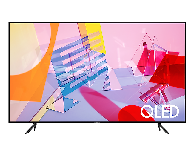 Samsung Q60T QLED Smart 4K TV (2020) ขนาด 85 นิ้ว (QA85Q60TAKXXT) ที่มาพร้อมเทคโนโลยี Quantum Dot ช่วยมอบภาพที่ดีที่สุดด้วยระดับสี 100% ด้านหน้าของ Q60T QLED Smart 4K TV 85 นิ้ว สี Black