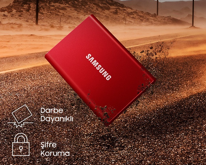 Taşınabilir SSD T7 USB 3.2 Gen 2 1TB (Gümüş) | Samsung Kurumsal