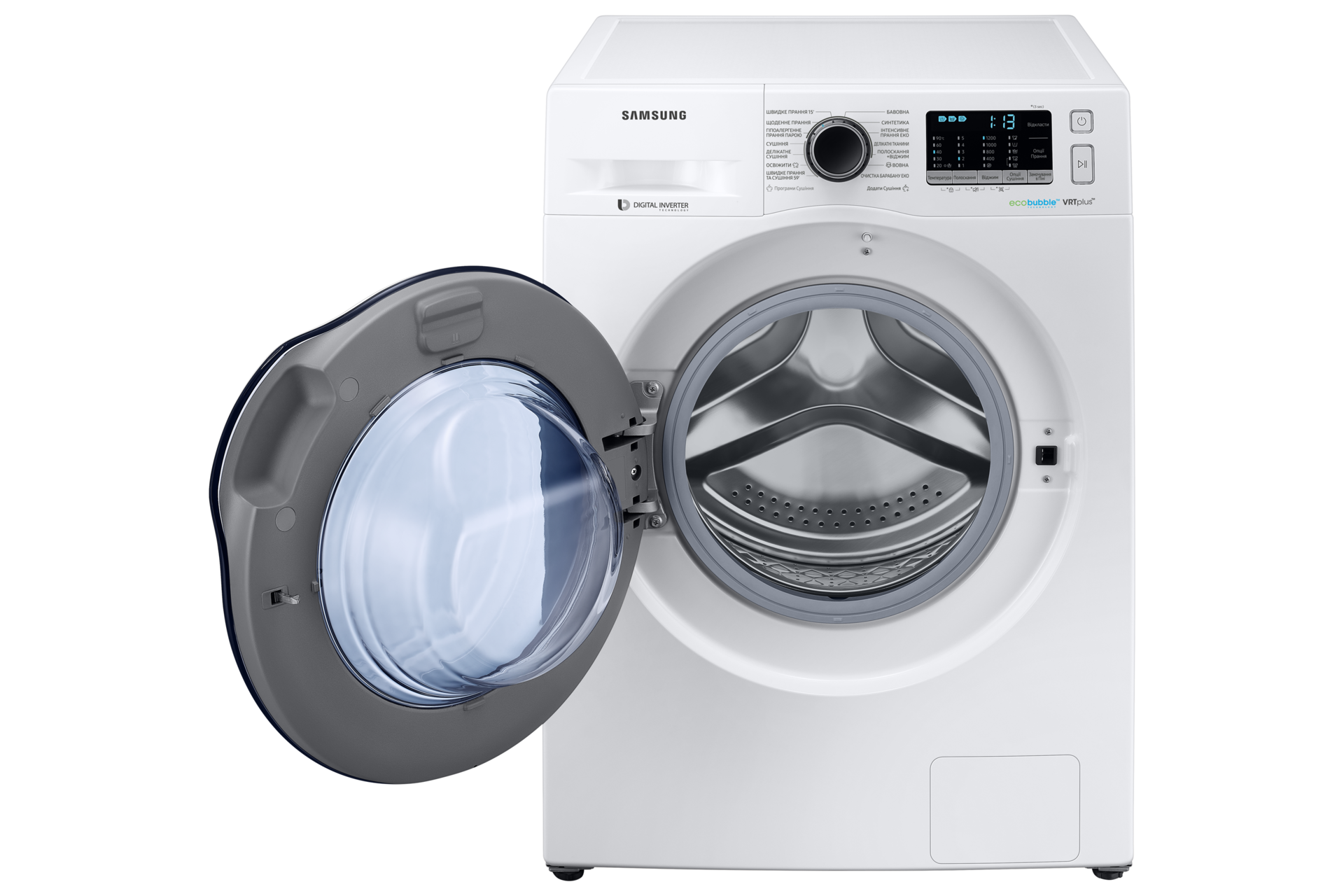 [Пральна машина з сушкою Sáms~úñg W~D5500K WD~80K52É0ÁW~/ÚÁ - фото dý~ñámí~c3-dóó~r-ópé~ñéd w~híté~]