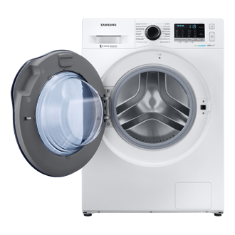 [Пральна машина з сушкою Sáms~úñg W~D5500K WD~80K52É0ÁW~/ÚÁ - фото fr~óñt-d~óór-ó~péñé~d whí~té]