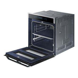 Духова шафа NV75N7646RS/WT з Dual Cook Flex, 75л - фото r-perspective-open-only-with-divider silver