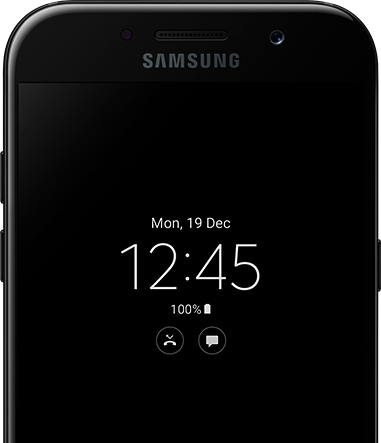 Перегляд часу на екрані Galaxy A5 (2017) з функцією Always On Display.