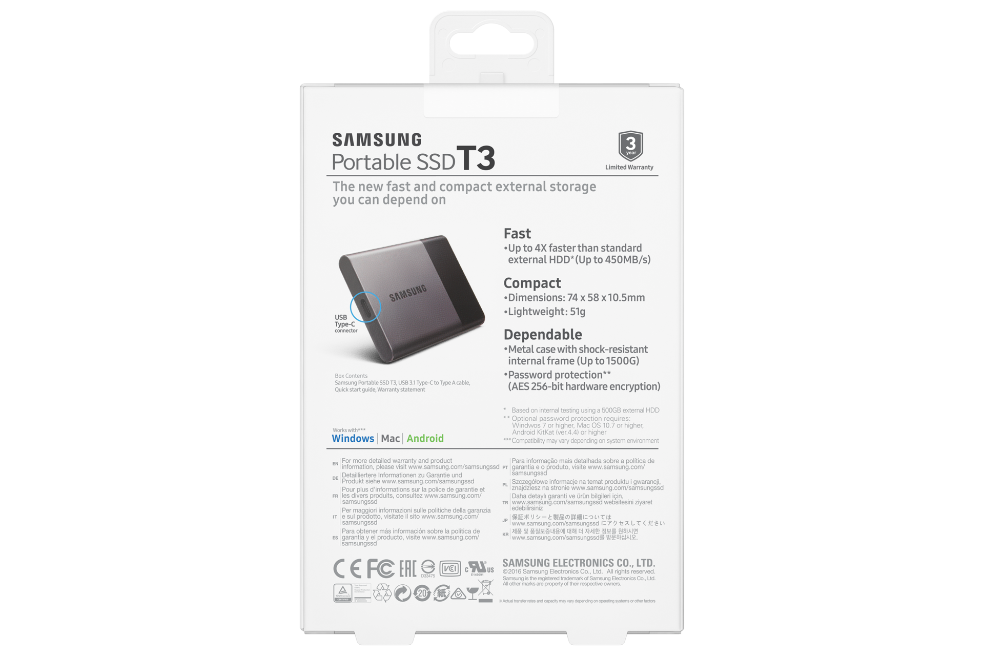 Портативний твердотільний накопичувач 250 млрд байт MU-PT250B (SSD T3) - фото 8