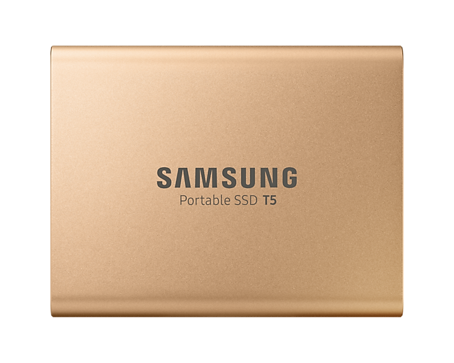 Портативний SSD накопичувач Samsung T5 1Тб золотистого кольору MU-PA1T0G/WW - фото 1