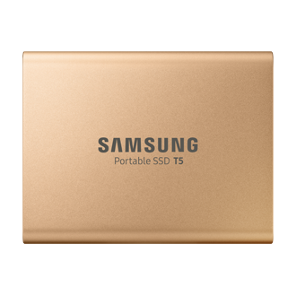 Портативний SSD накопичувач Samsung T5 500Гб золотистого кольору MU-PA500G/WW - фото 1