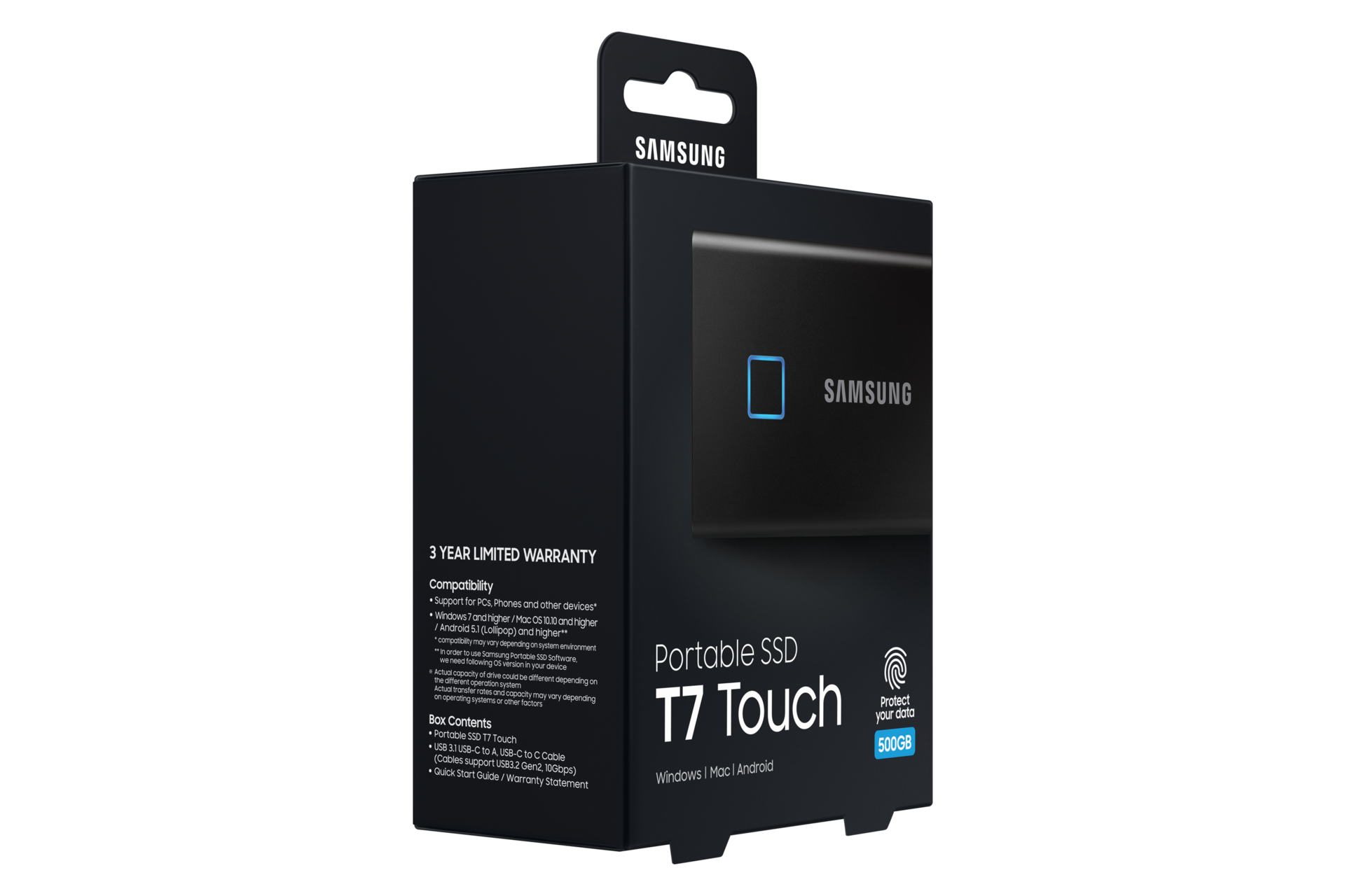 Портативний SSD Накопичувач Samsung T7 Touch Black 500Гб MU-PC500K/WW - фото 16