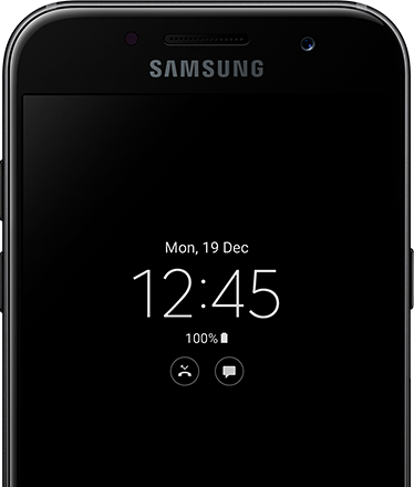 Просмотр времени на экране Galaxy A3 (2017) с функцией Always On Display.
