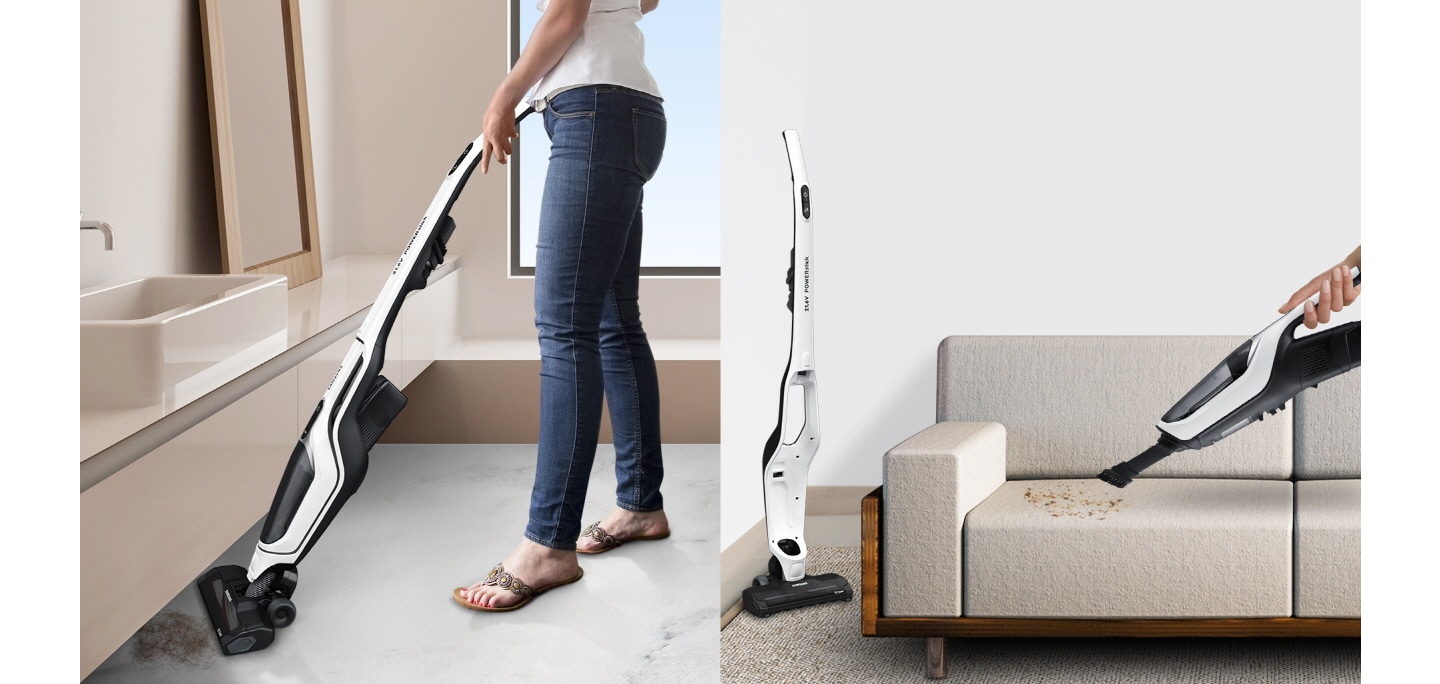 2-in-1 flexible cleaning for more areas