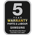 5 year warranty on parts and labour*