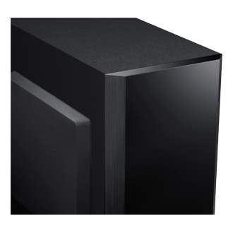 5 Speaker 3D Blu-ray & DVD Home Theatre System Woofer Detail black