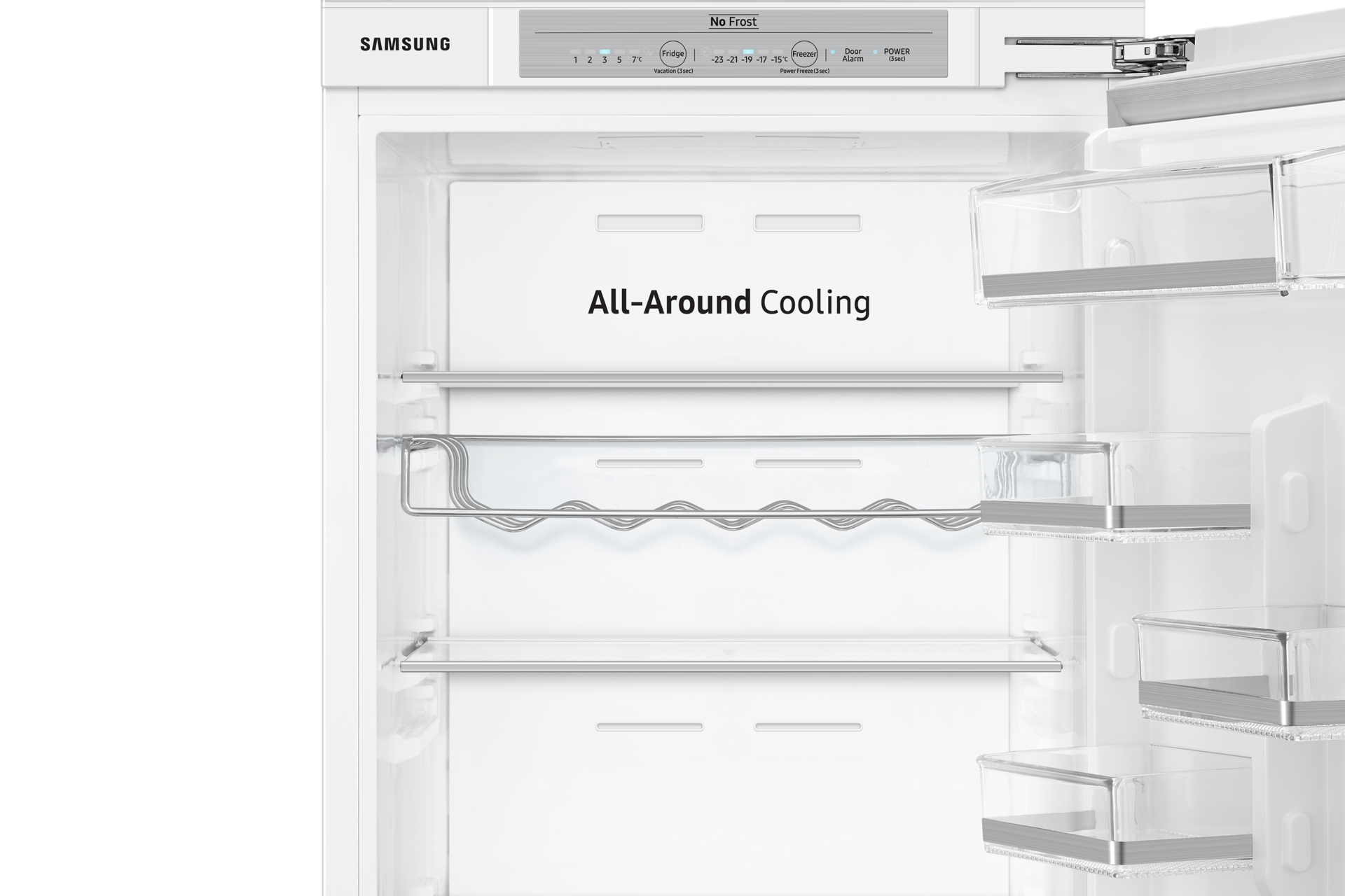 BuiltIn Fridge Freezer with Metal Cooling, 266L (Slide Hinge) Samsung UK