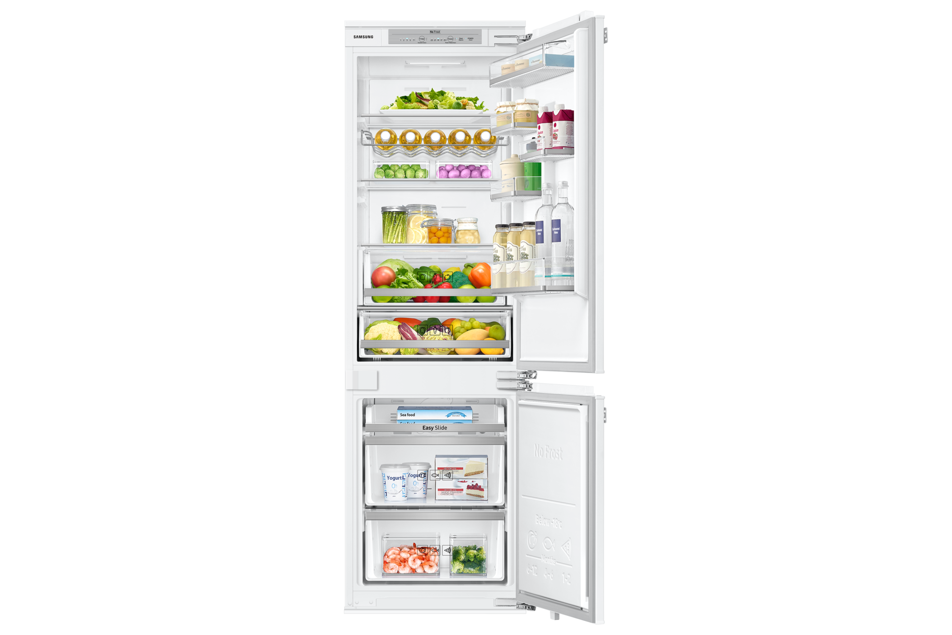 BuiltIn Fridge Freezer with Metal Cooling, 266L (Slide Hinge) Samsung UK