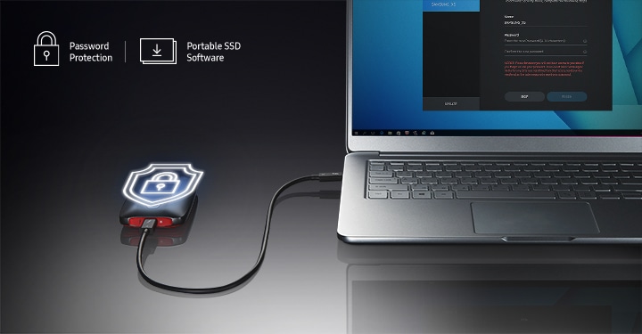 SSD externe 5GB MU-PB500B / WW de Samsung X500, noir