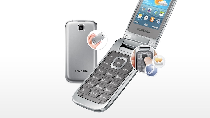 Samsung C3590 Silver Folder Mobile Phone Samsung Uk