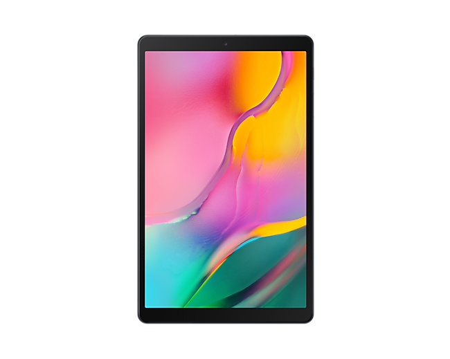Image of a 2019 Galaxy Tab A 10.1 inch tablet on a white background