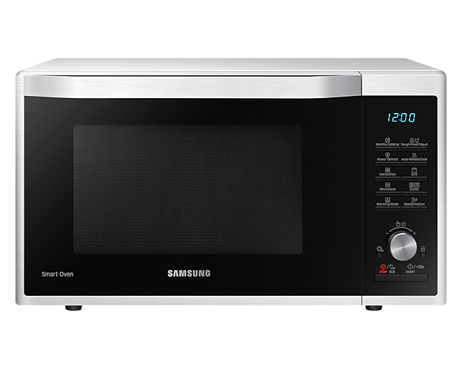 Front view of a white Samsung Combination Microwave oven (32L model)