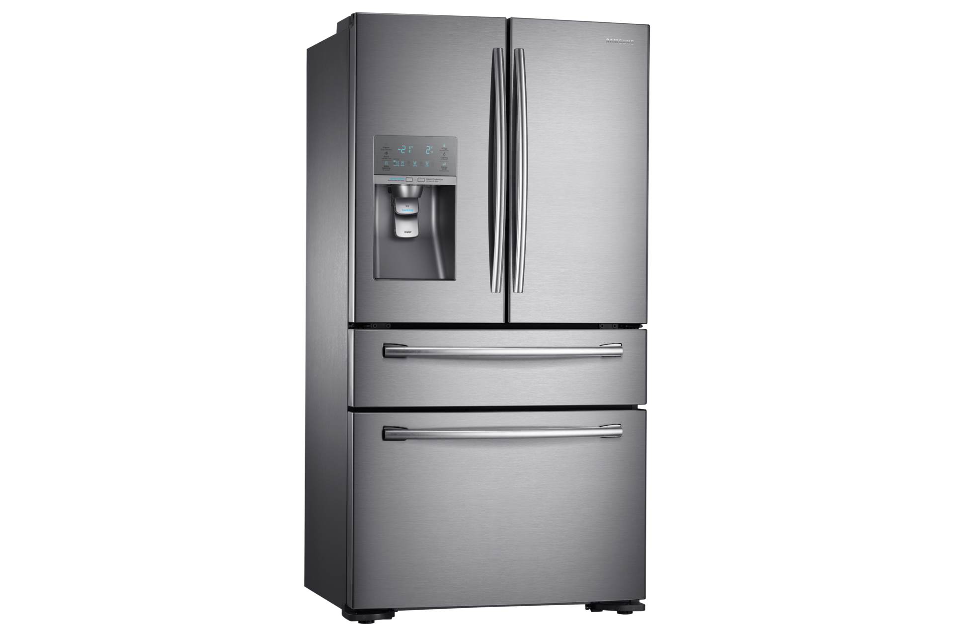 Four-Door Fridge Freezer with Sparkling Water Dispenser L perspective Open