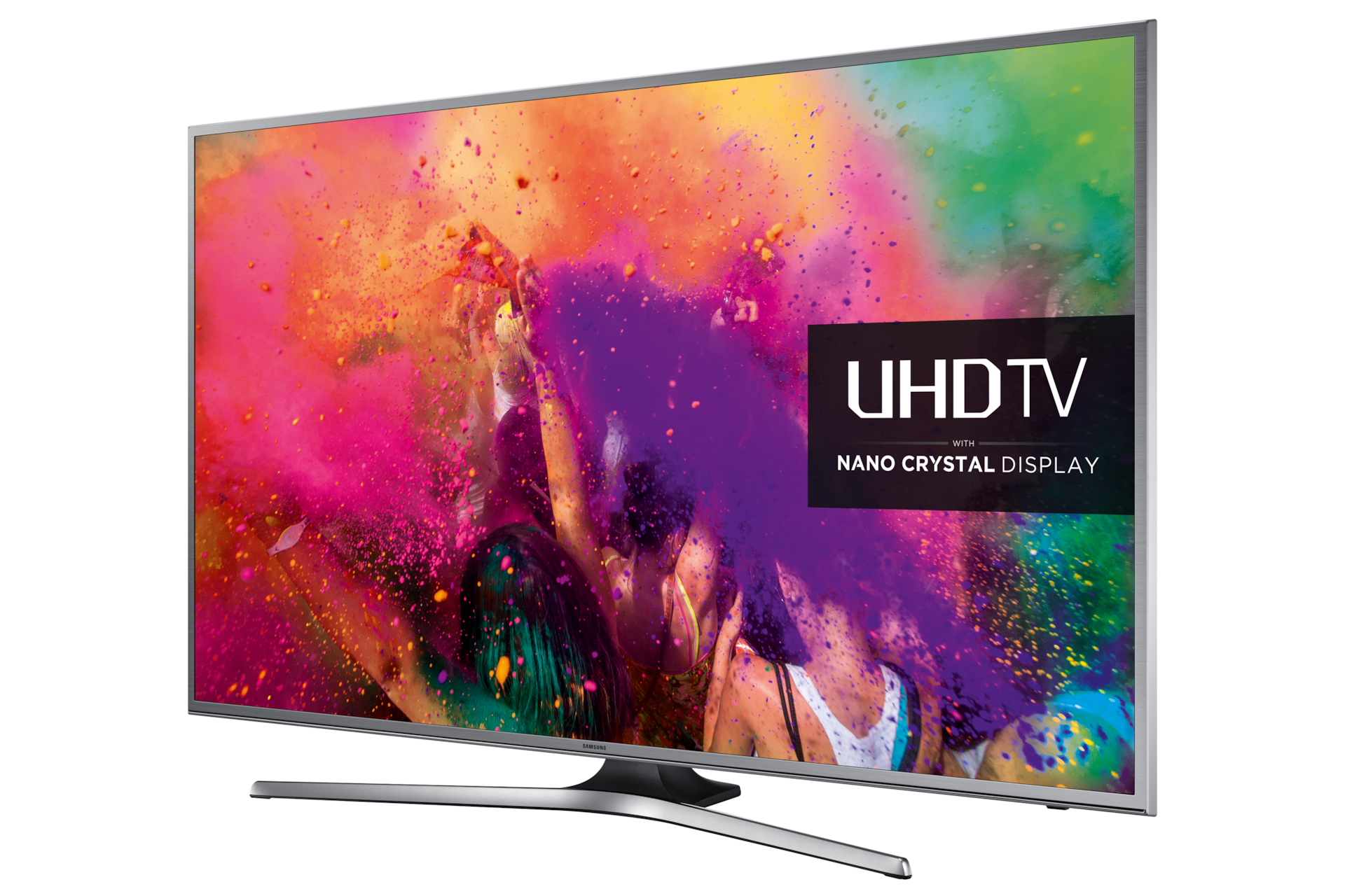 Samsung UHD TV JU6800 Best 60 Inch Smart TV To Buy Samsung UK   Uk Uhd Ju6800 Ue60ju6800kxxu 019 R Perspective Silver