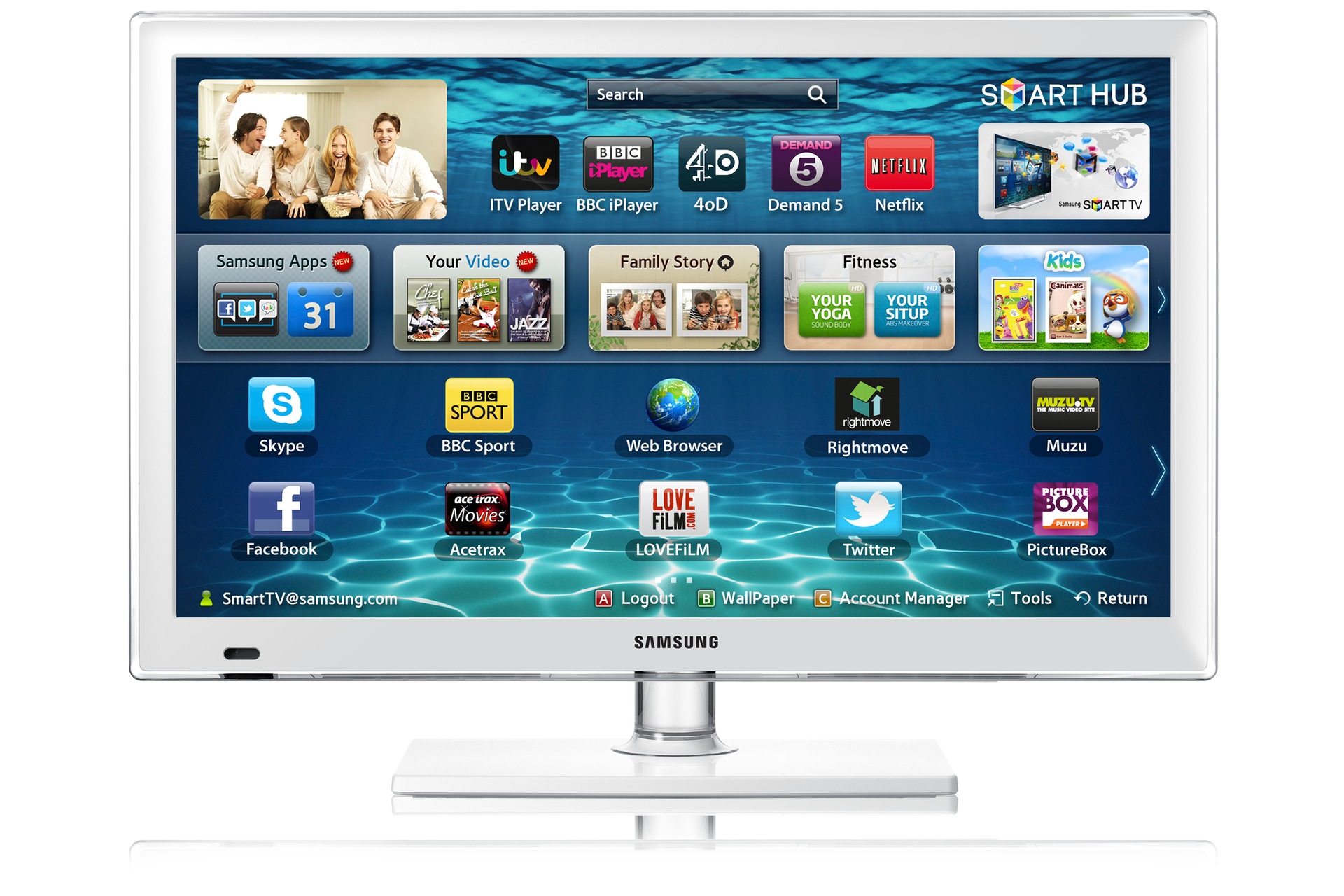 Televisor LED SAMSUNG UE22ES5410 BLANCO FULL HD SMARTV USB