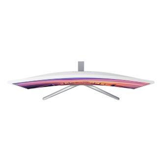 Xem cận cảnh đường cong và viền mỏng, trắng tinh tế cùng chân đế SIMPLE của màn hình LED Samsung 27F397 từ góc nhìn trên cao!