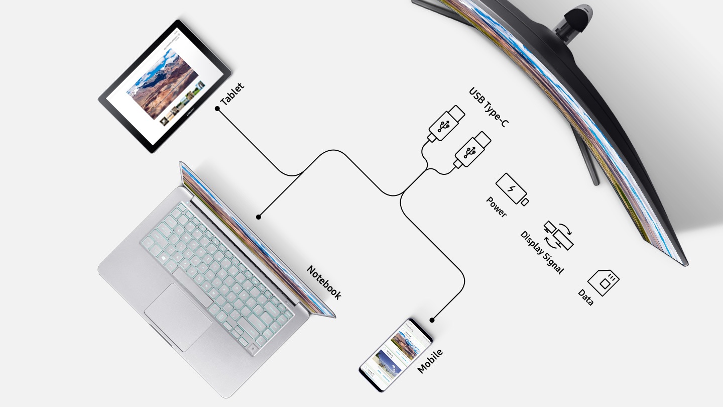  Màn hình Samsung LC49J890 2 Cổng USB-C