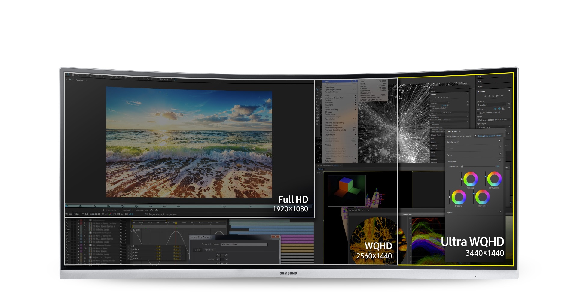 Ultra WQHD for incredible image detail and a wider workspace 