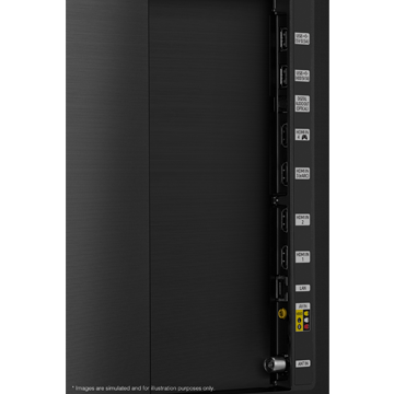 Samsung QLED 2020 Q800T có cổng USB, HDMI, LAN và cổng ăng ten bên cạnh