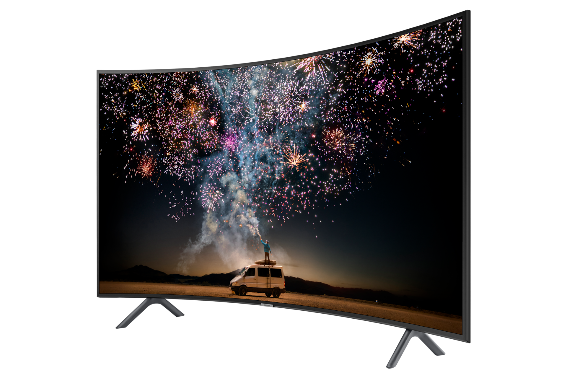 Chi tiết mặt nghiêng phải Smart Tivi màn hình cong Samsung 4K 55 Inch thiết kế đường viền mỏng (Slim), bộ xử lý UHD quyền năng cho chất lượng xem nhìn đỉnh cao.