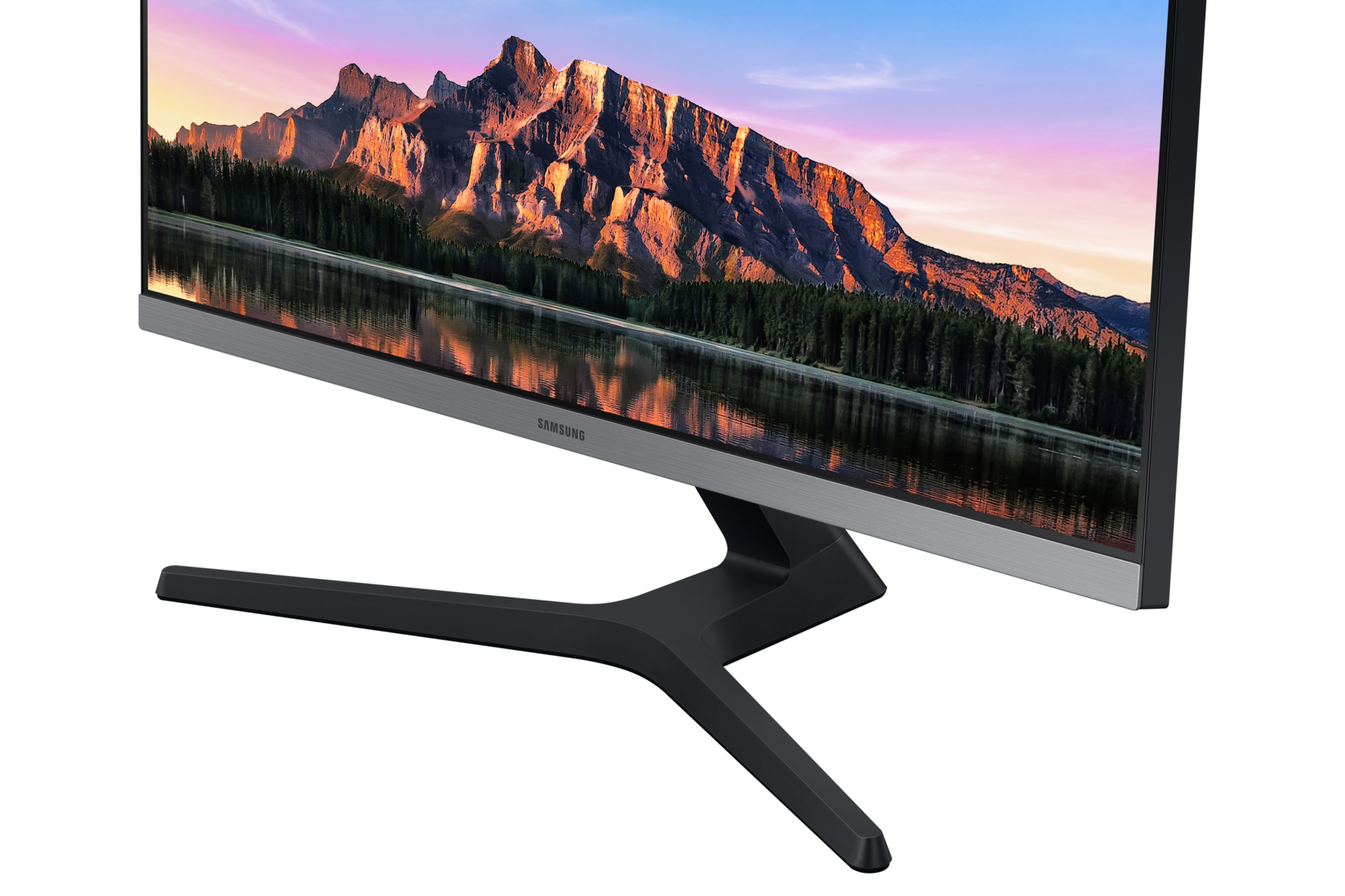 Xem chi tiết góc dưới màn hình 28 inch độ phân giải cao Samsung UR5 UHD với viền máy mỏng, chân đế chữ Y tối giản, linh hoạt!