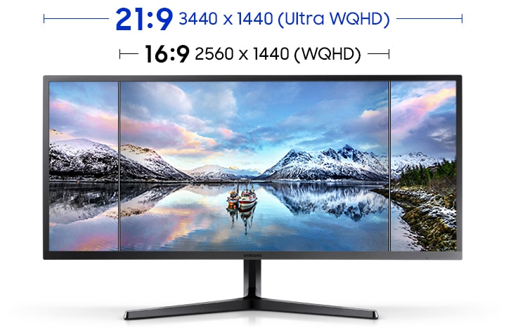 34" Ultra WQHD Flat Monitor SJ55W with 21:9 Ultra-wide Screen ...