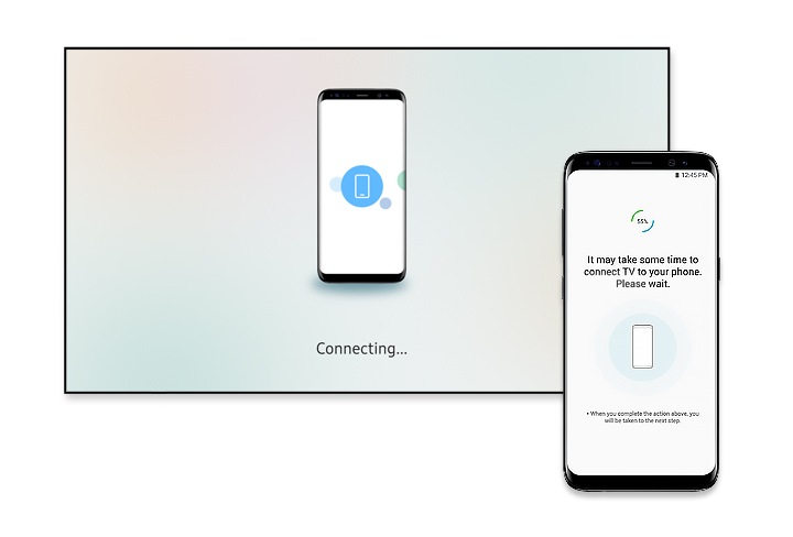 Network ve Samsung hesap bilgileri, cep telefonunuzdan kurulum başlatarak TV'nizle otomatik olarak paylaşılacaktır. **