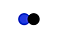 삼성 블루와 블랙의 두 원이 서로 반 정도 겹쳐 있습니다