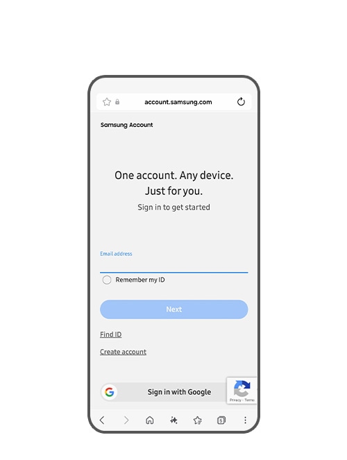 '삼성 브라우저'를 열고 원하는 웹사이트에 로그인하세요.