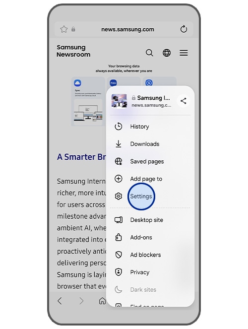 메뉴 하단 '설정'을 클릭해주세요.