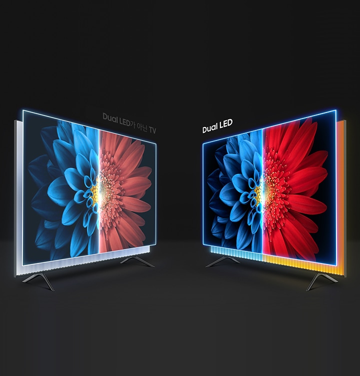 Dual LED 기술을 비교하여 보여주는 이미지입니다.