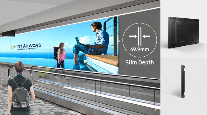 공공장소 통로에 제품이 설치되어 있습니다.