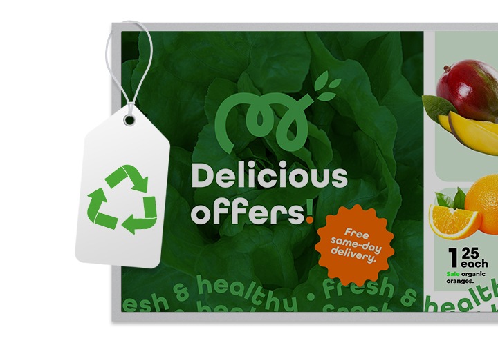 E-Paper가 있고 재활용 아이콘이 그 위에 있습니다.