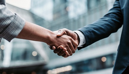 악수를 나누고 있는 두사람의 손입니다.