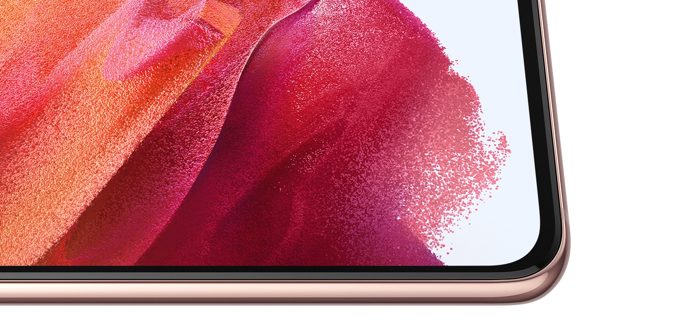 팬텀 핑크 제품 정면 모서리 부분이 확대되어 보입니다.